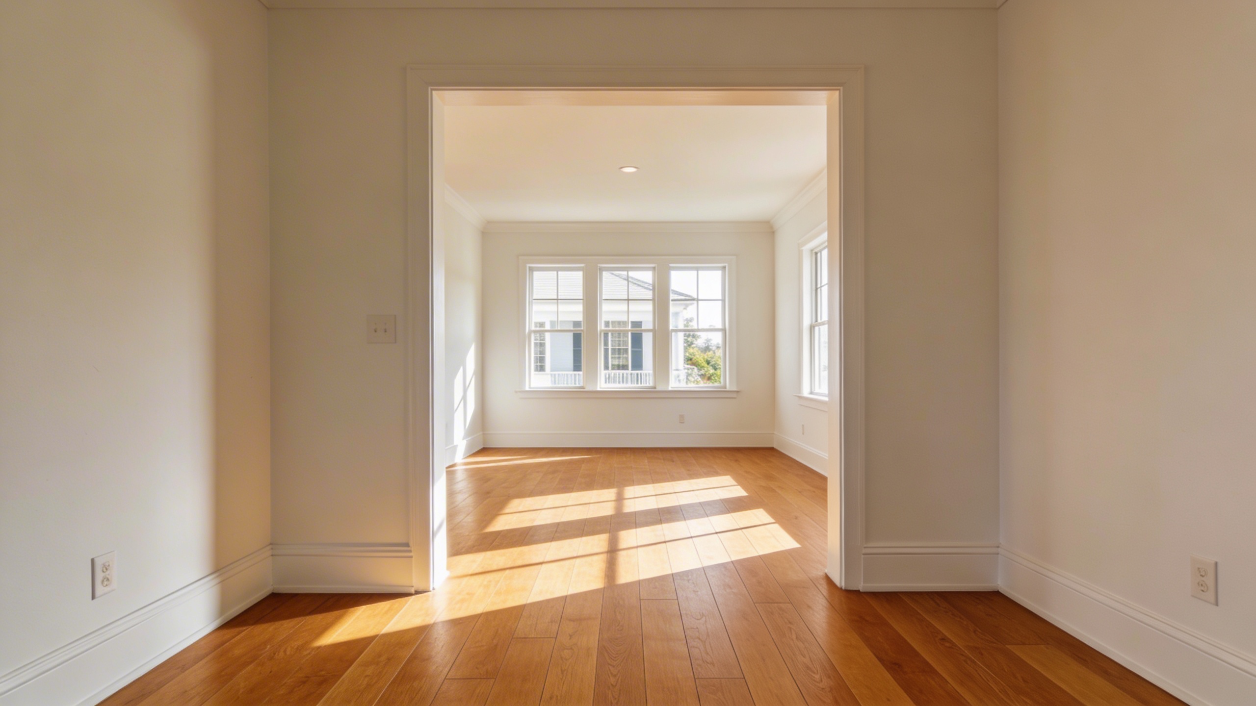 Beautiful hardwood flooring installation in Charleston SC home by JTB Construction, featuring natural light and newly refinished wood floors